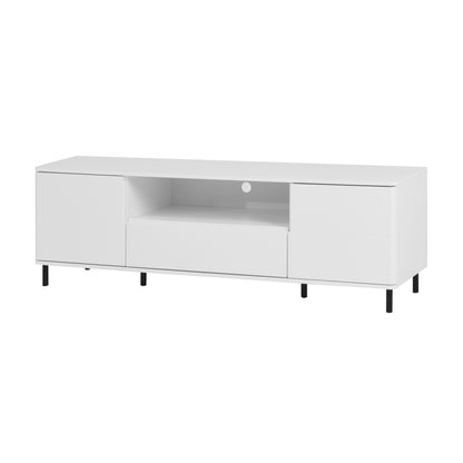 Modern TV Console, TV Stand, Entertainment Center with Storage Shelves,TV Cabinet for Living Room, Bedroom, Cloud White 63x15.74x19.68 inch