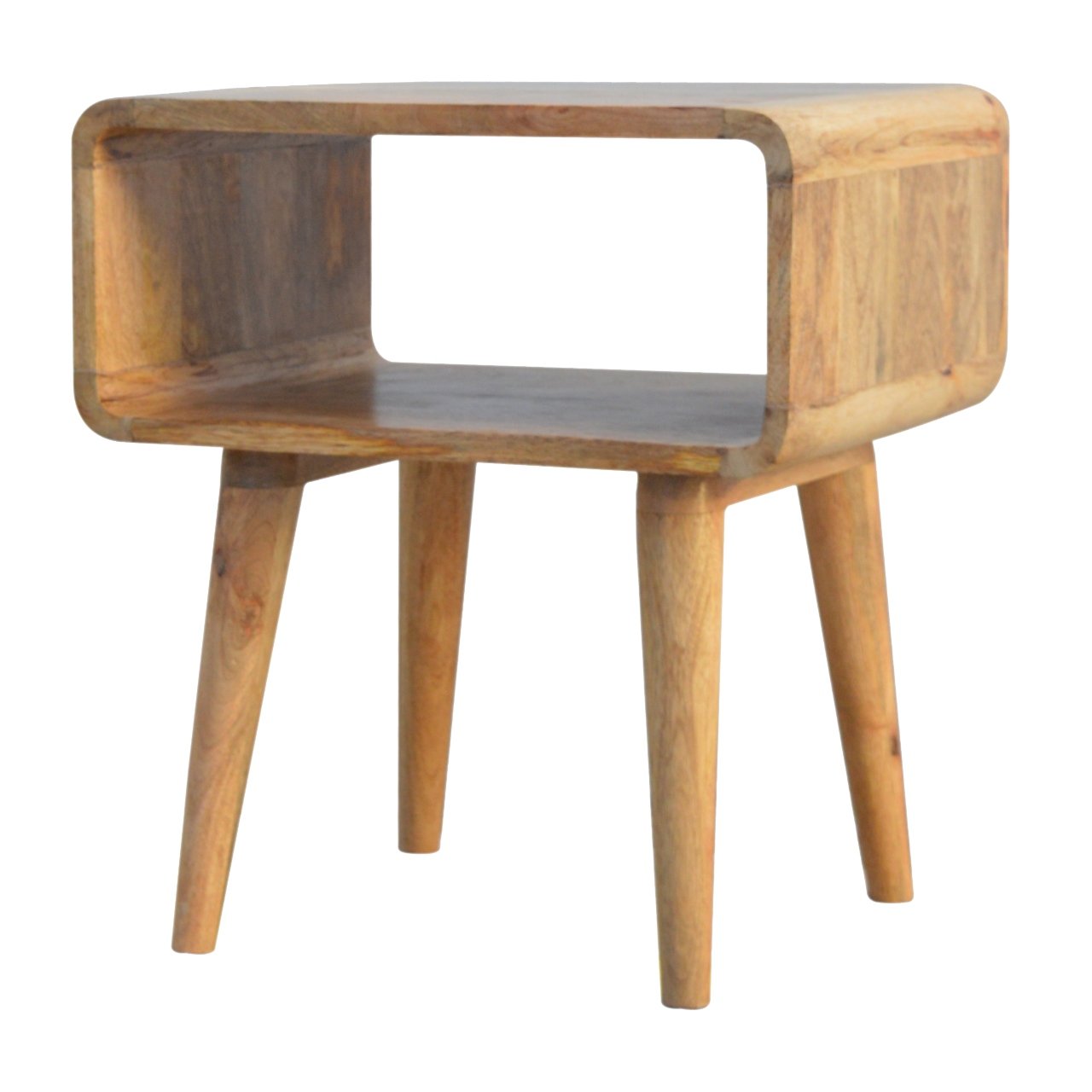 Karla Curved Open Oak Side Table