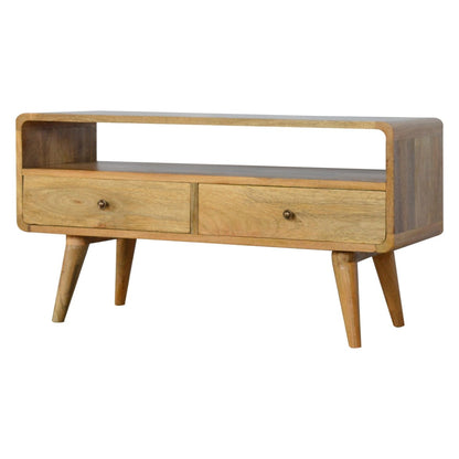 Karla Curved Oak Media Unit