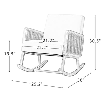 Trachin Rocking Chair with Rattan Arms