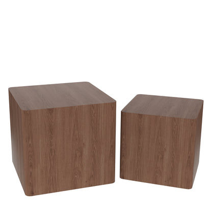 MDF Nesting table/side table/coffee table/end table for living room,office,bedroom Walnut, set of 2