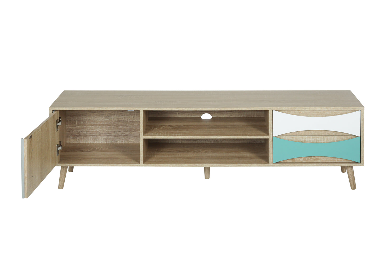 TV Stand with Storage Cabinet and Shelves, TV Console Table for Living Room