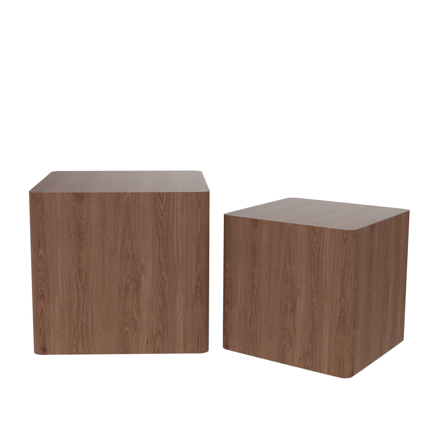 MDF Nesting table/side table/coffee table/end table for living room,office,bedroom Walnut, set of 2