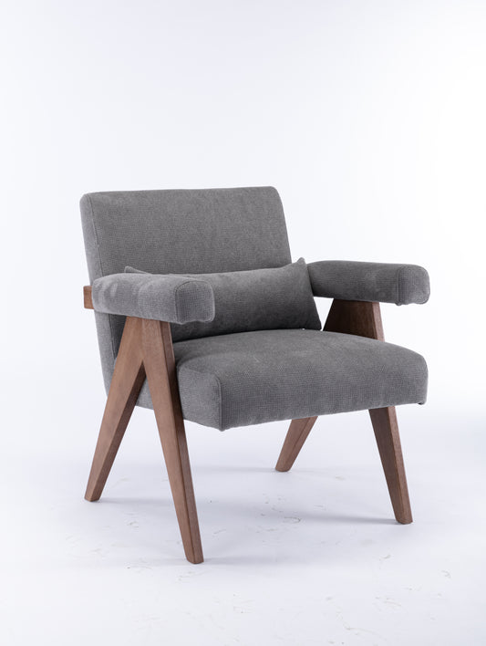 Kora Japandi Style Grey Accent Chair