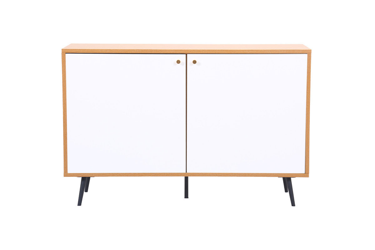 Carlotta Light Brown and White Storage Console Cabinet Table