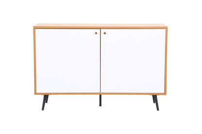 Carlotta Light Brown and White Storage Console Cabinet Table