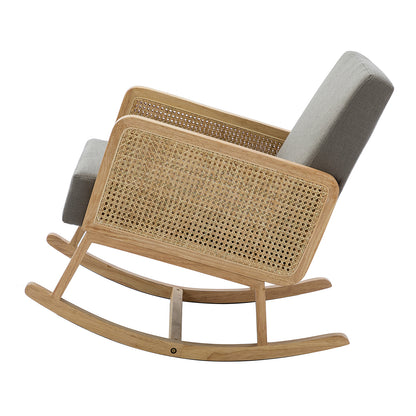 Trachin Rocking Chair with Rattan Arms