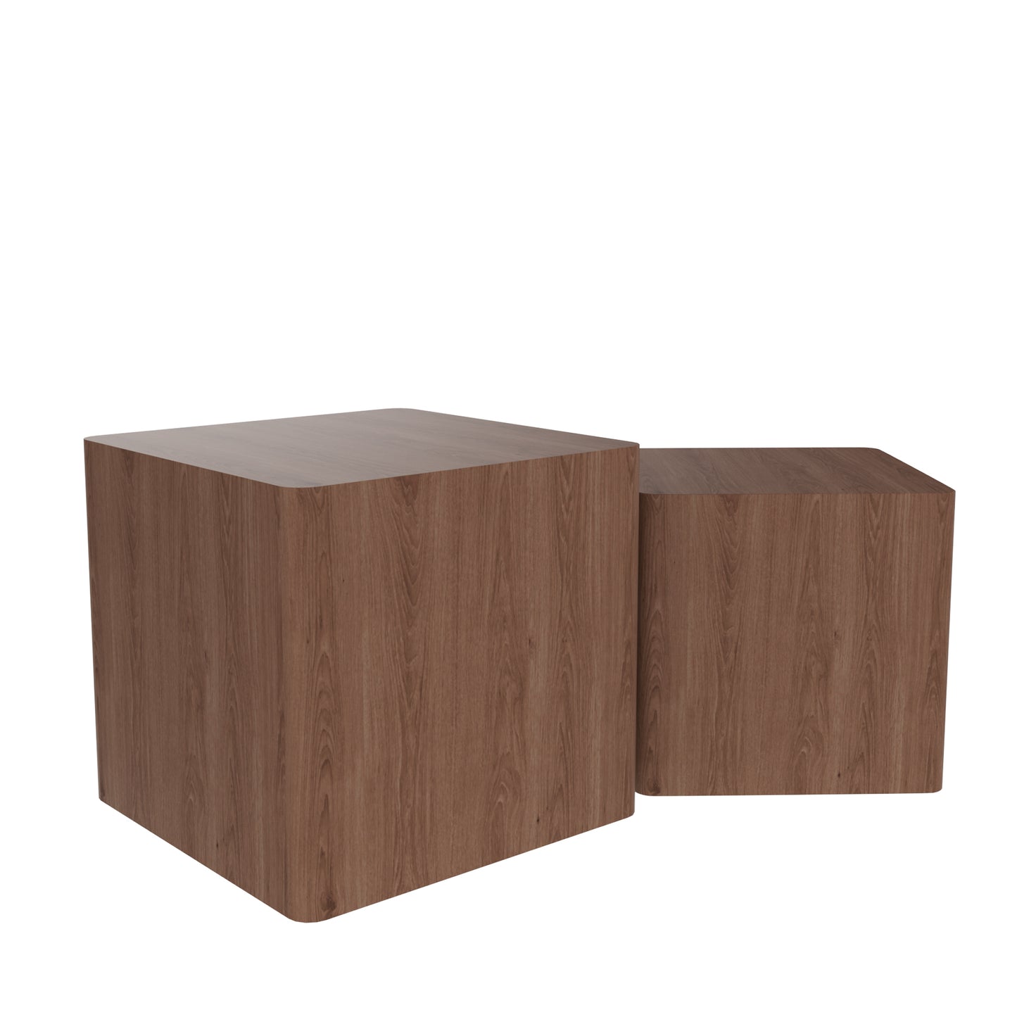 MDF Nesting table/side table/coffee table/end table for living room,office,bedroom Walnut, set of 2