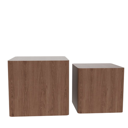 MDF Nesting table/side table/coffee table/end table for living room,office,bedroom Walnut, set of 2