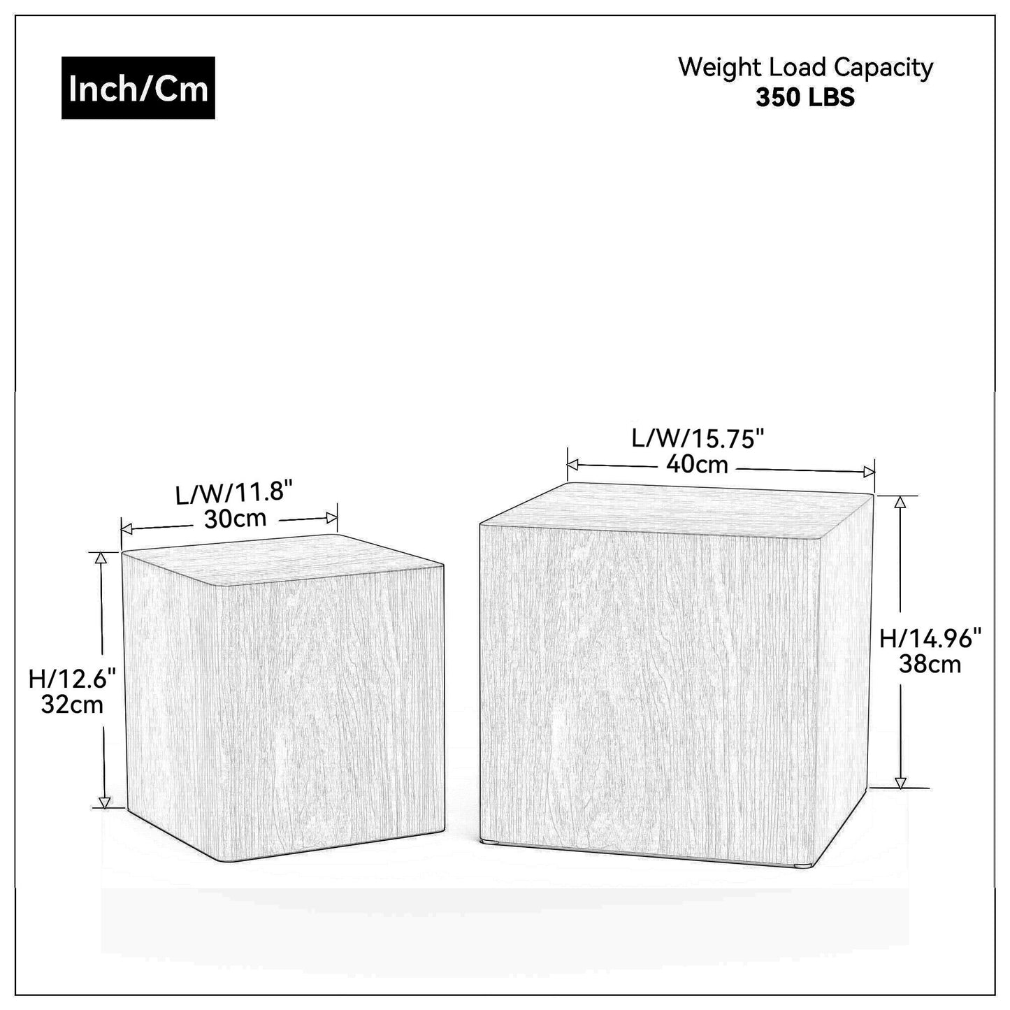 MDF Nesting table/side table/coffee table/end table for living room,office,bedroom Walnut, set of 2