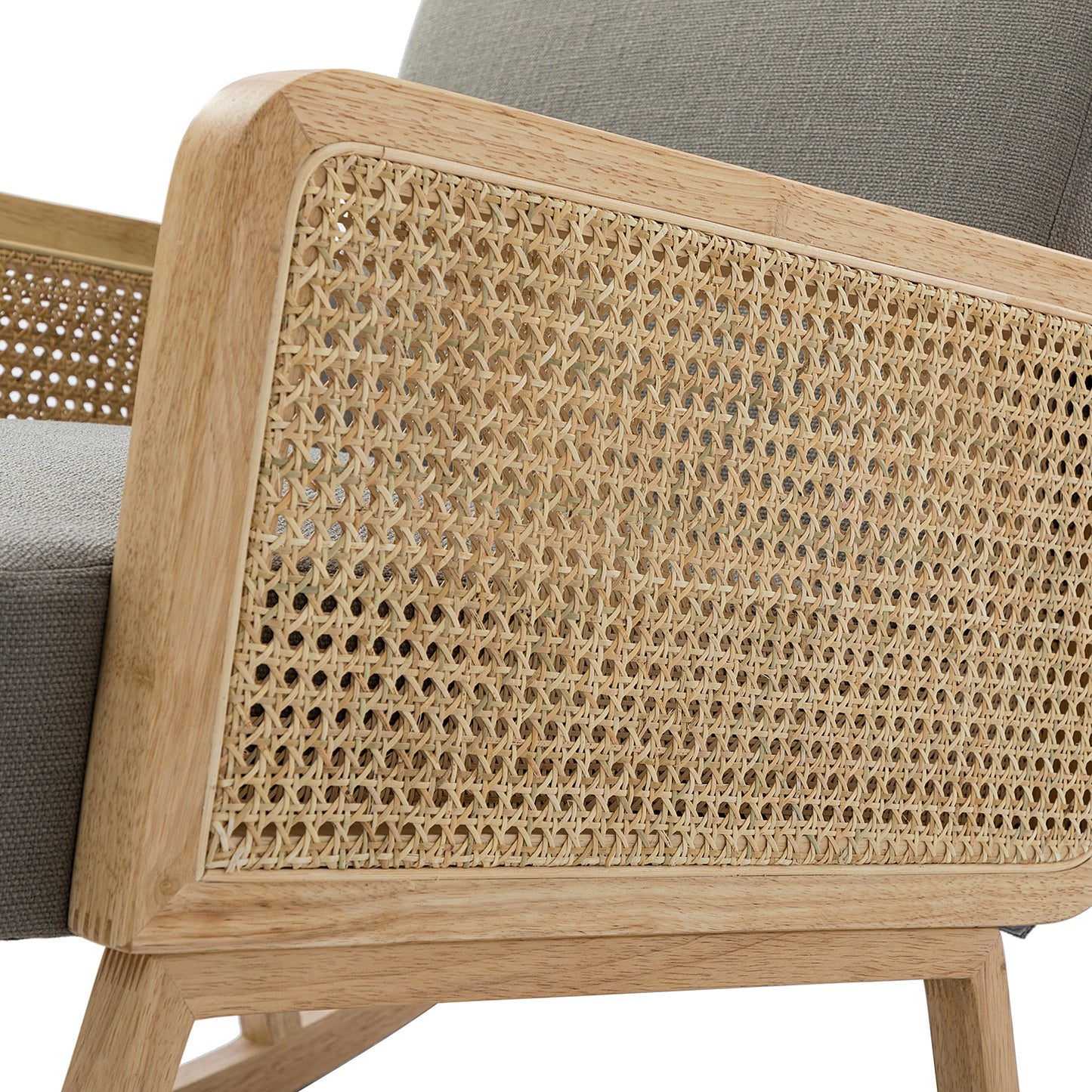 Trachin Rocking Chair with Rattan Arms