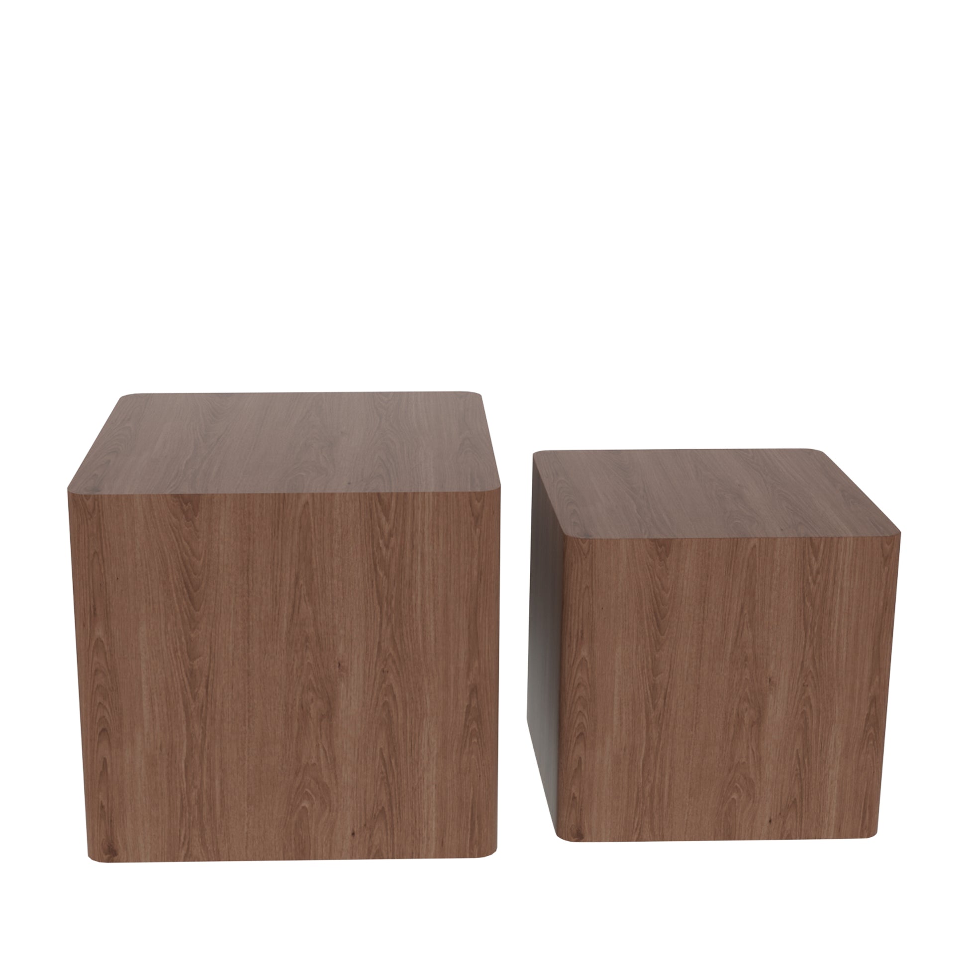 MDF Nesting table/side table/coffee table/end table for living room,office,bedroom Walnut, set of 2