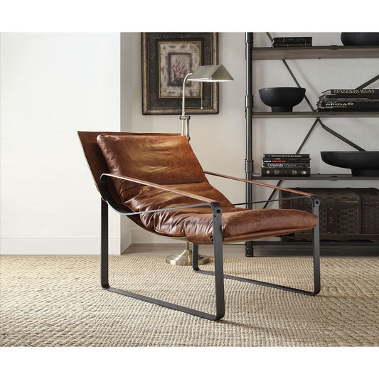 Quoba Accent Chair in Cocoa Top Grain Leather