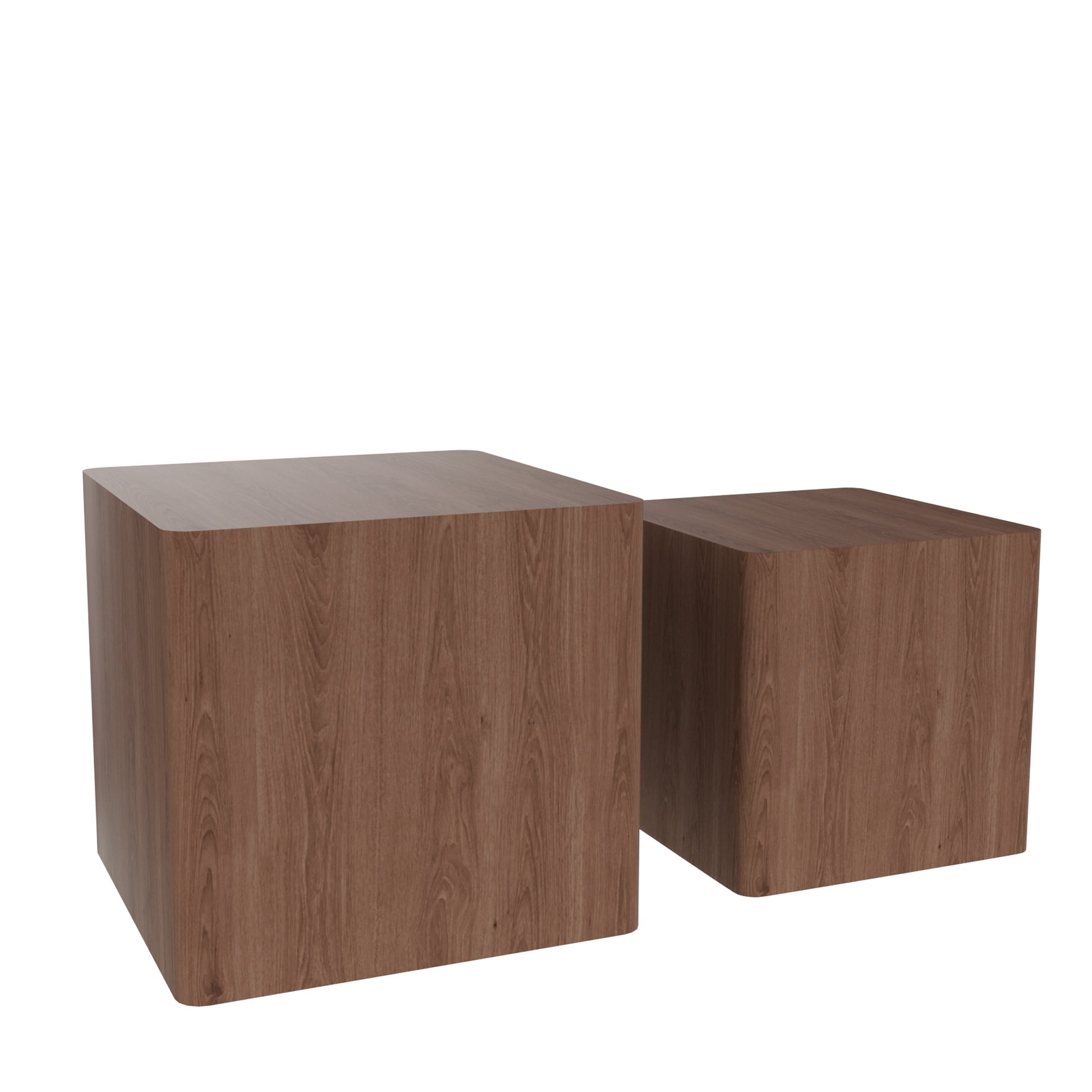 MDF Nesting table/side table/coffee table/end table for living room,office,bedroom Walnut, set of 2