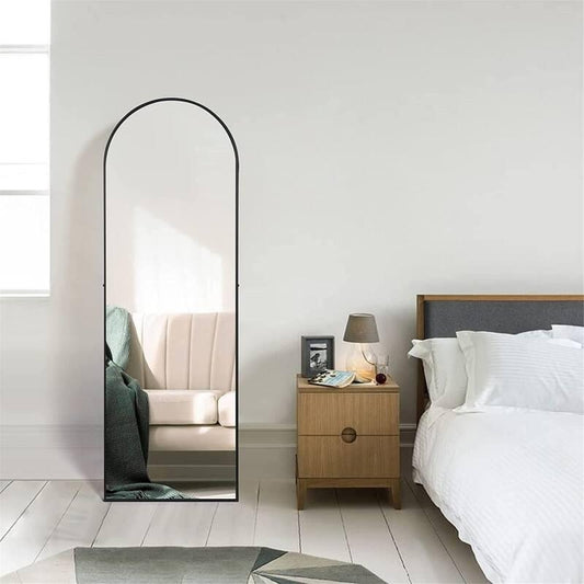 Full Length Mirror, Arched-Top Full Body Mirror with Stand, Floor Mirror & Wall-Mounted Mirror - Groovy Boardz