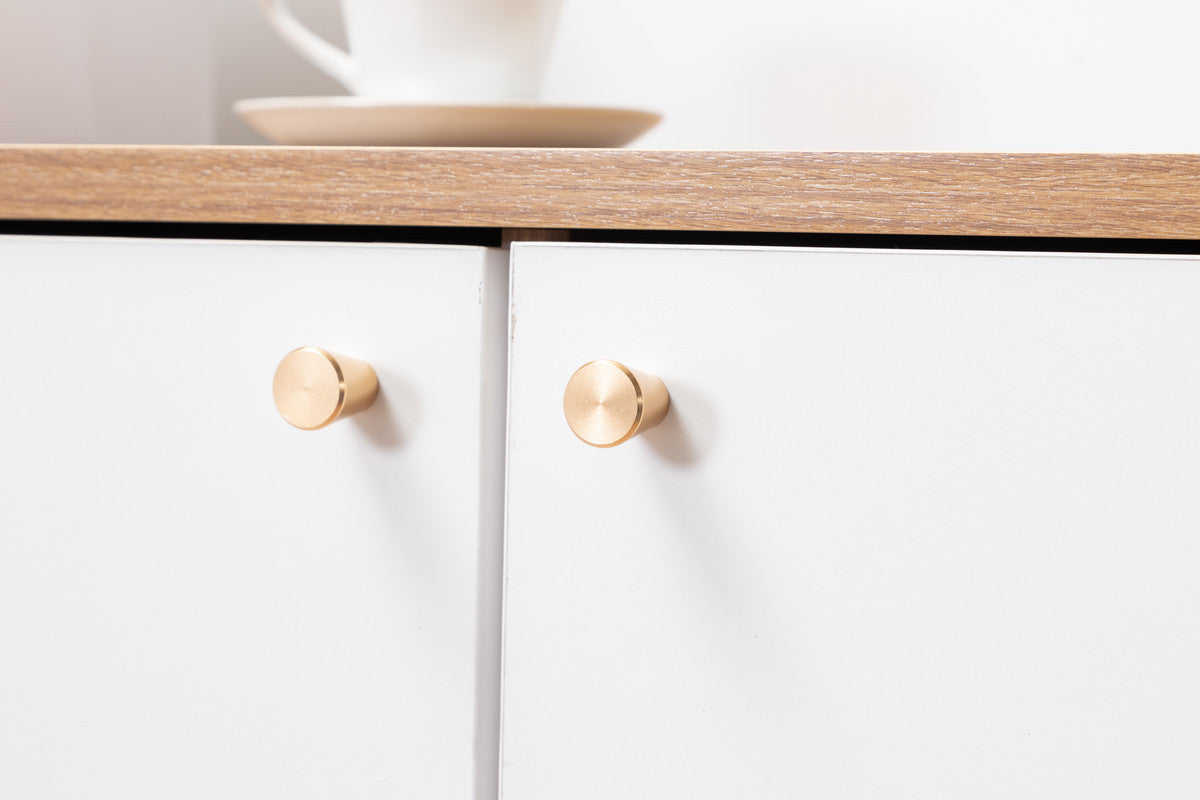 Carlotta Light Brown and White Storage Console Cabinet Table