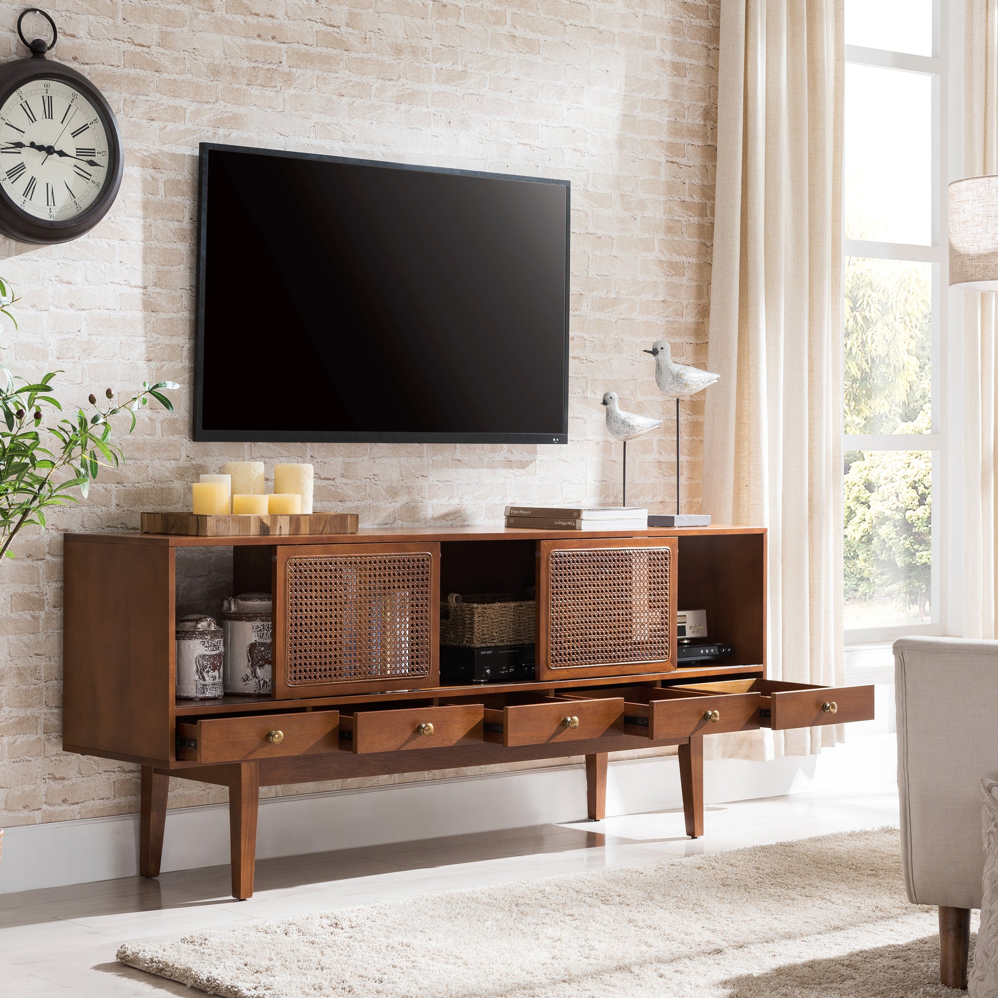 Simms Midcentury Modern Media Console